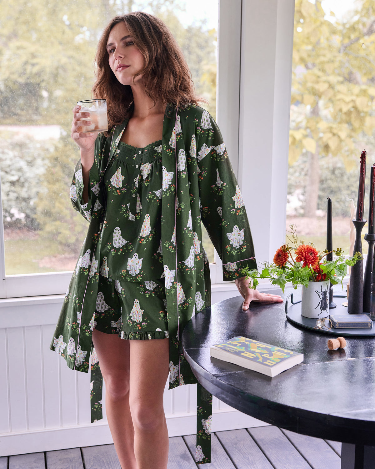 Gardening Ghosts Back to Bed Shorts Set - Overgrown Moss