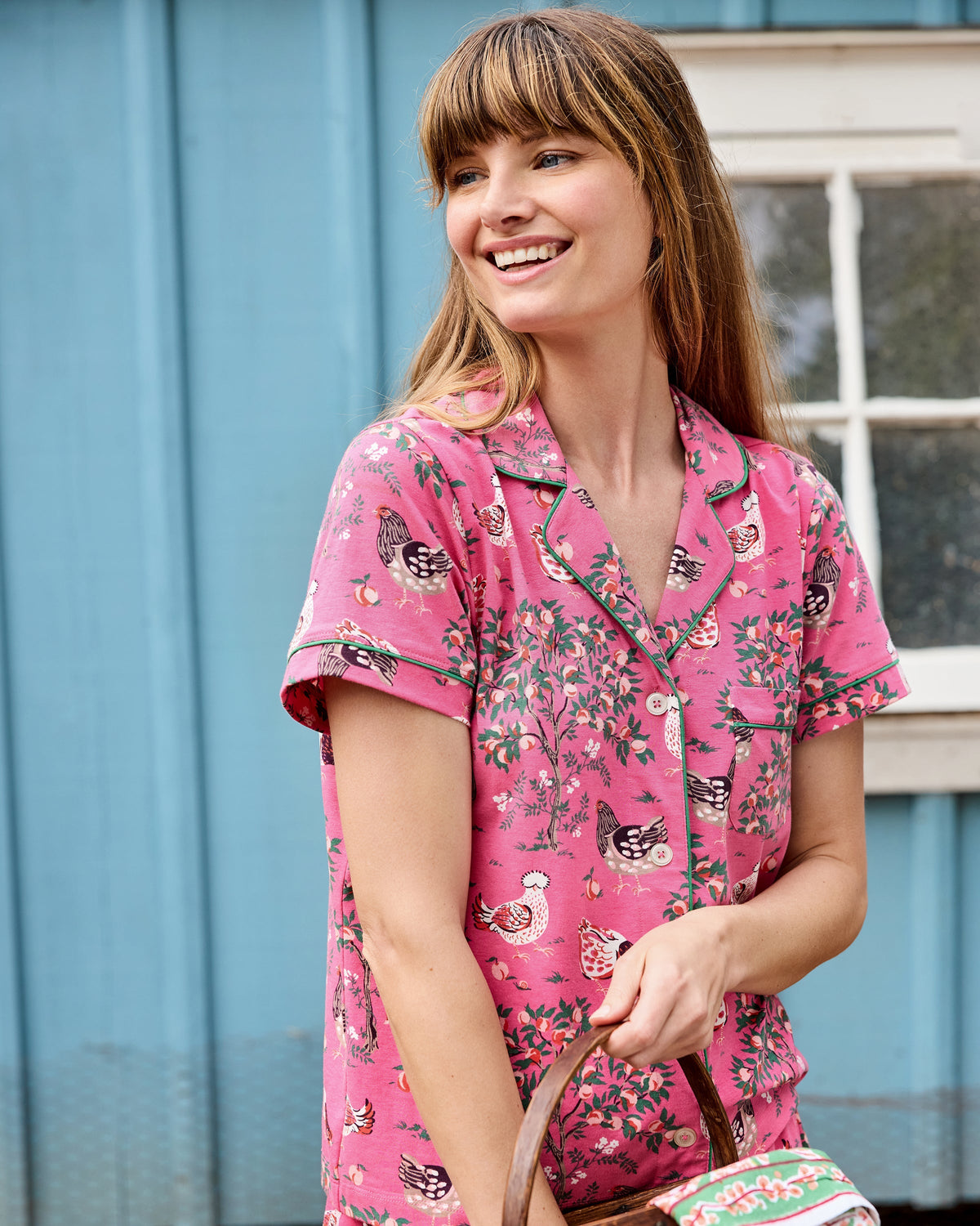 Hen House Shorts Set - Rose Pop