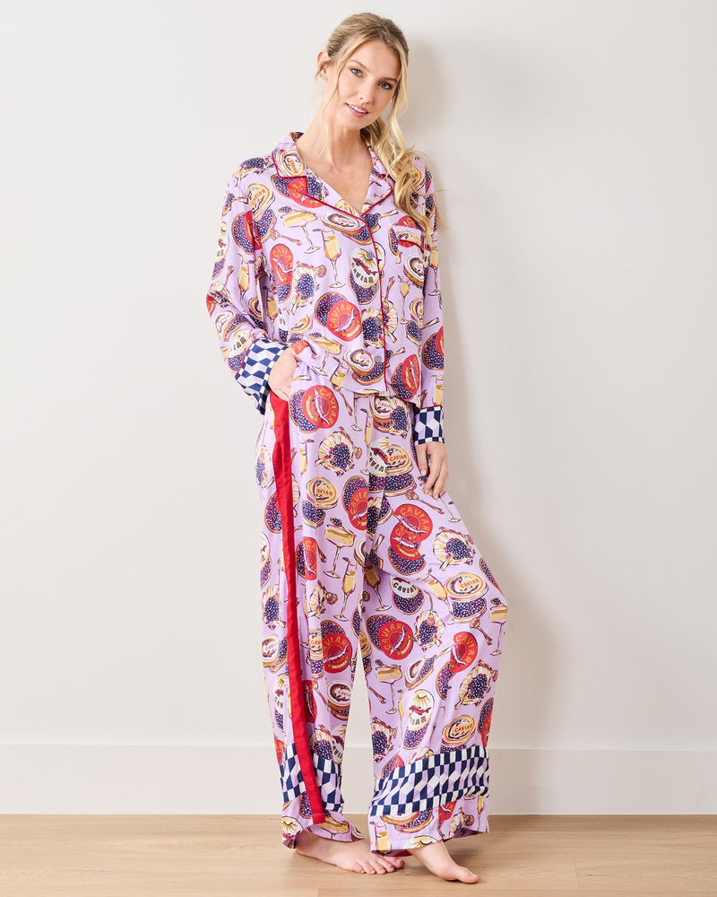 Champagne & Caviar - Checkered PJ Set - Lavender Spritz