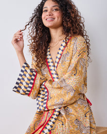 Bagheera Checkered Robe - Tobacco