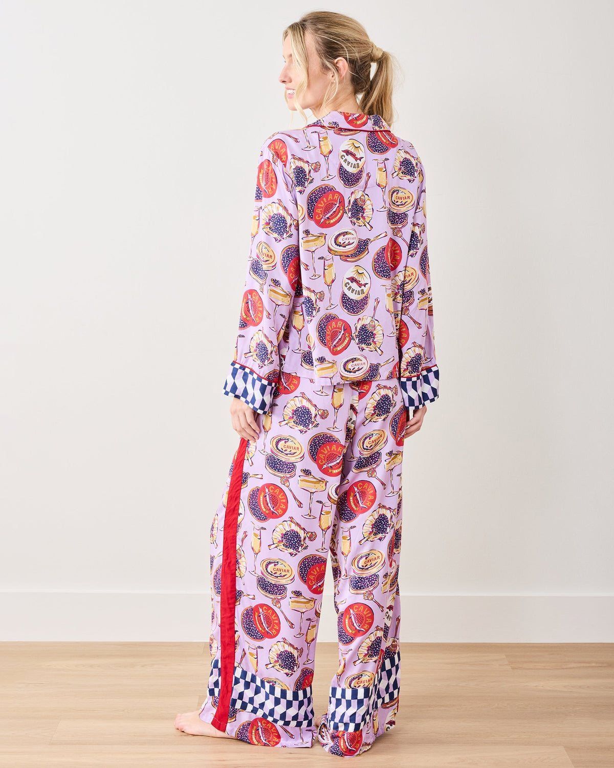 Champagne & Caviar - Checkered PJ Set - Lavender Spritz