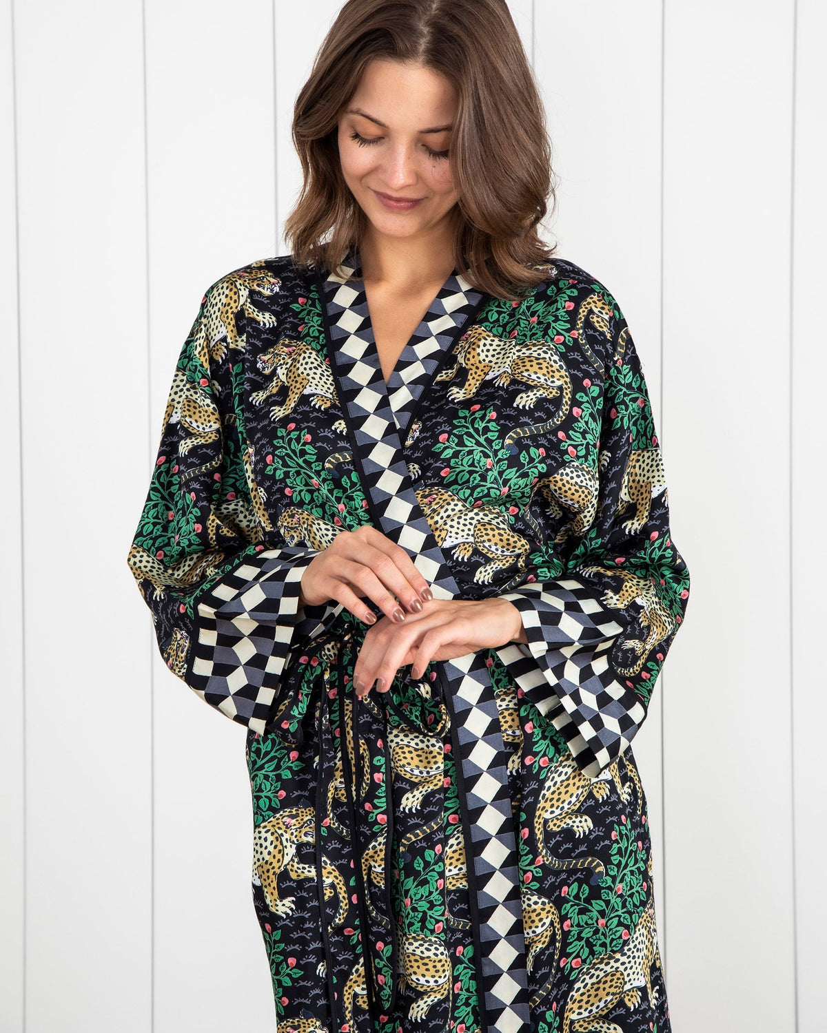 Bagheera Checkered Robe - Ink