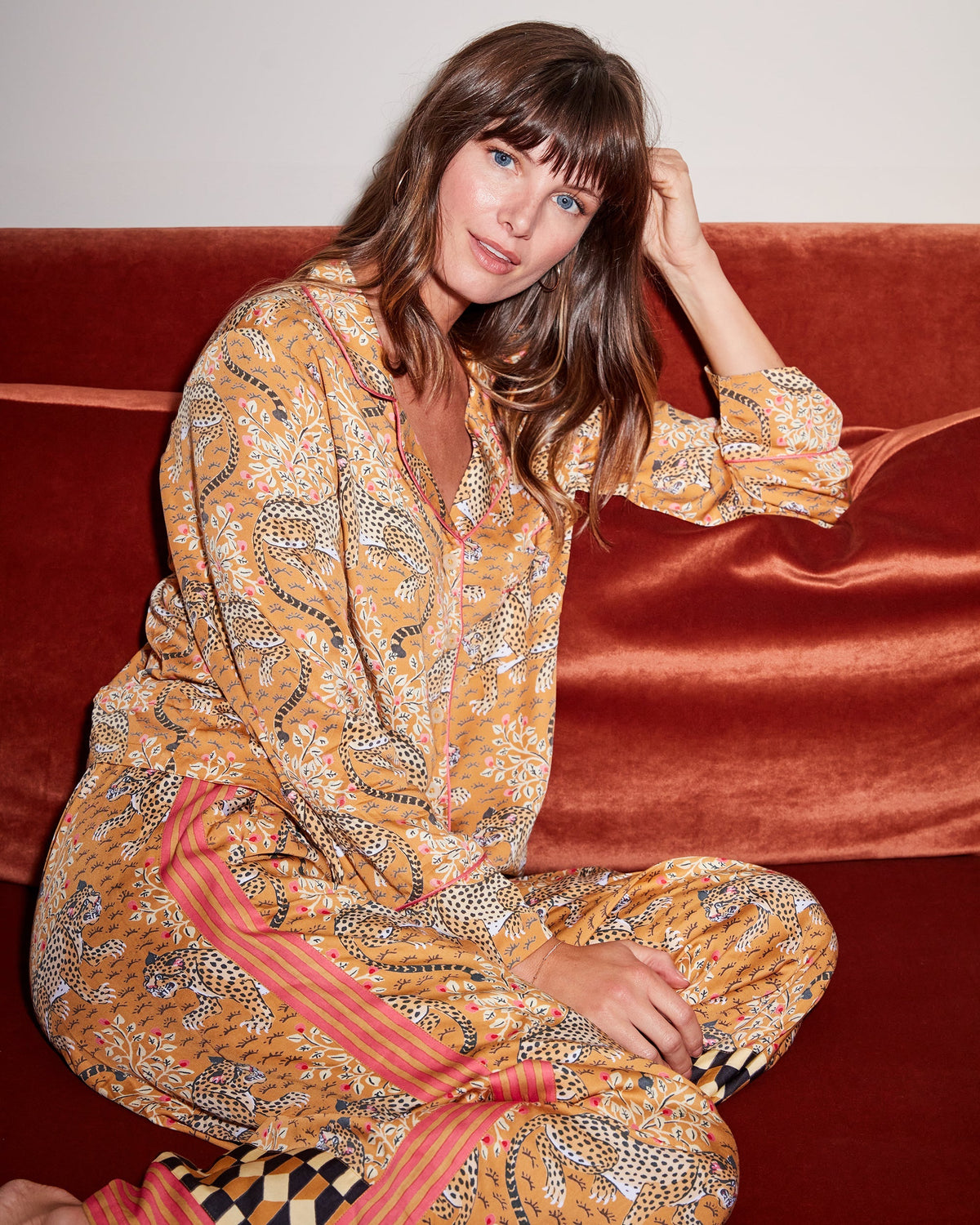 Bagheera - Checkered PJ Set - Tobacco