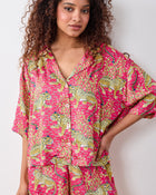 Bagheera 3/4 Sleeve Shorts Set - Hot Pink