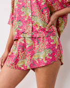 Bagheera 3/4 Sleeve Shorts Set - Hot Pink