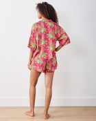 Bagheera 3/4 Sleeve Shorts Set - Hot Pink