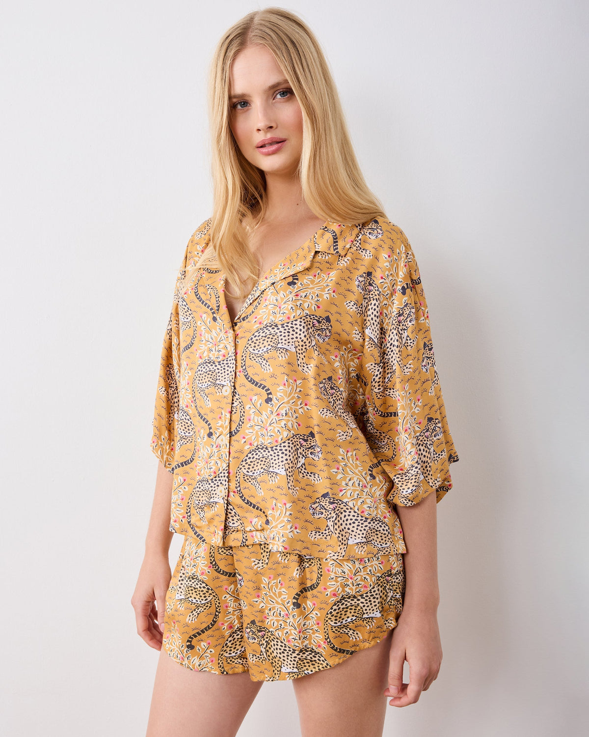 Bagheera 3/4 Sleeve Shorts Set - Tobacco