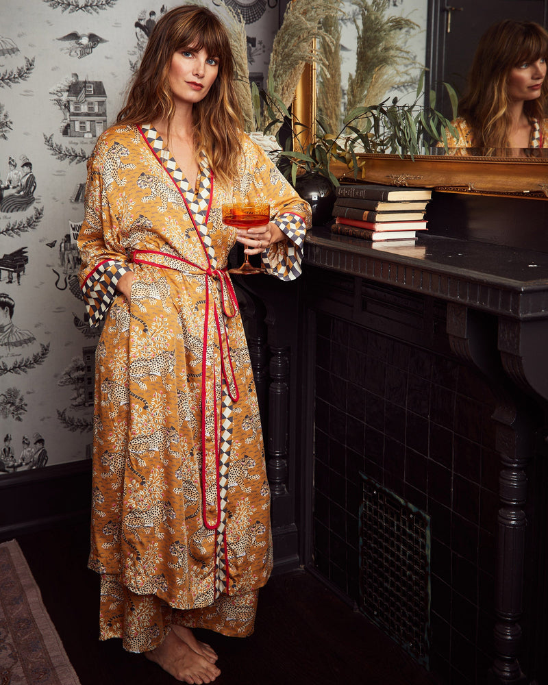 Bagheera Checkered Robe - Tobacco
