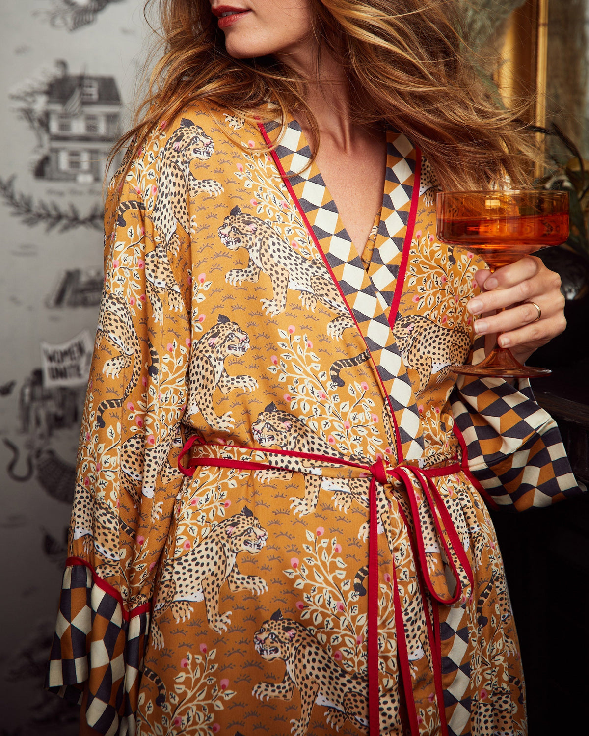 Bagheera Checkered Robe - Tobacco