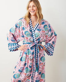 Champagne & Caviar Checkered Robe - Blush