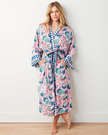 Champagne & Caviar Checkered Robe - Blush