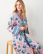 Champagne & Caviar Checkered Robe - Blush