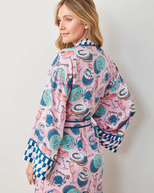 Champagne & Caviar Checkered Robe - Blush