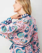 Champagne & Caviar Checkered Robe - Blush