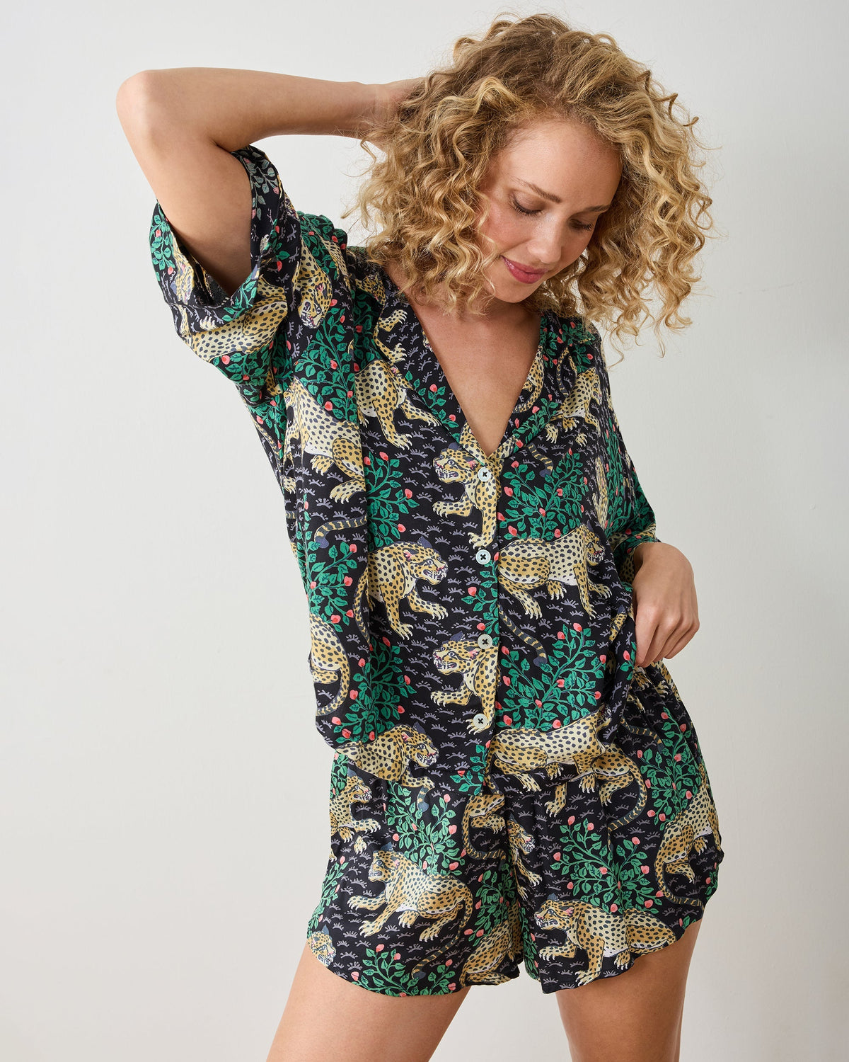 Bagheera 3/4 Sleeve Shorts Set - Ink