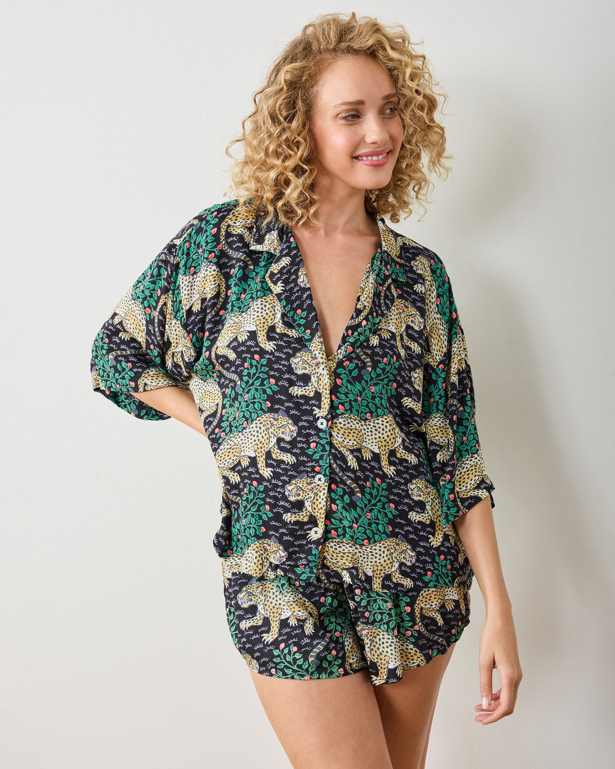 Bagheera 3/4 Sleeve Shorts Set - Ink