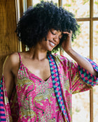 Bagheera Checkered Robe - Hot Pink