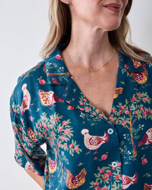 Hen House 3/4 Sleeve Shorts Set - Navy