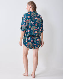 Hen House 3/4 Sleeve Shorts Set - Navy
