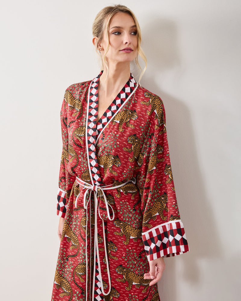 Bagheera Checkered Robe - Scarlet