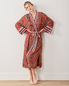 Bagheera Checkered Robe - Scarlet