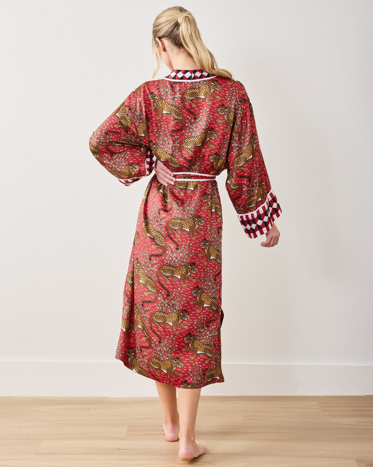 Bagheera Checkered Robe - Scarlet