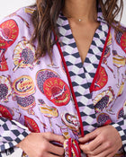 Champagne & Caviar Checkered Robe - Lavender Spritz