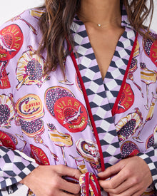 Champagne & Caviar Checkered Robe - Lavender Spritz