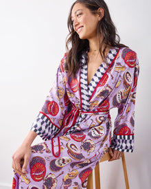 Champagne & Caviar Checkered Robe - Lavender Spritz