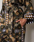 Bagheera Kaleidoscope - Tall Eco Satin Wrap Set - Olive