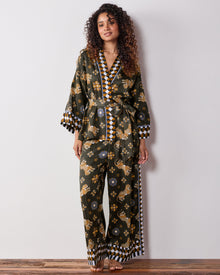 Bagheera Kaleidoscope - Tall Eco Satin Wrap Set - Olive