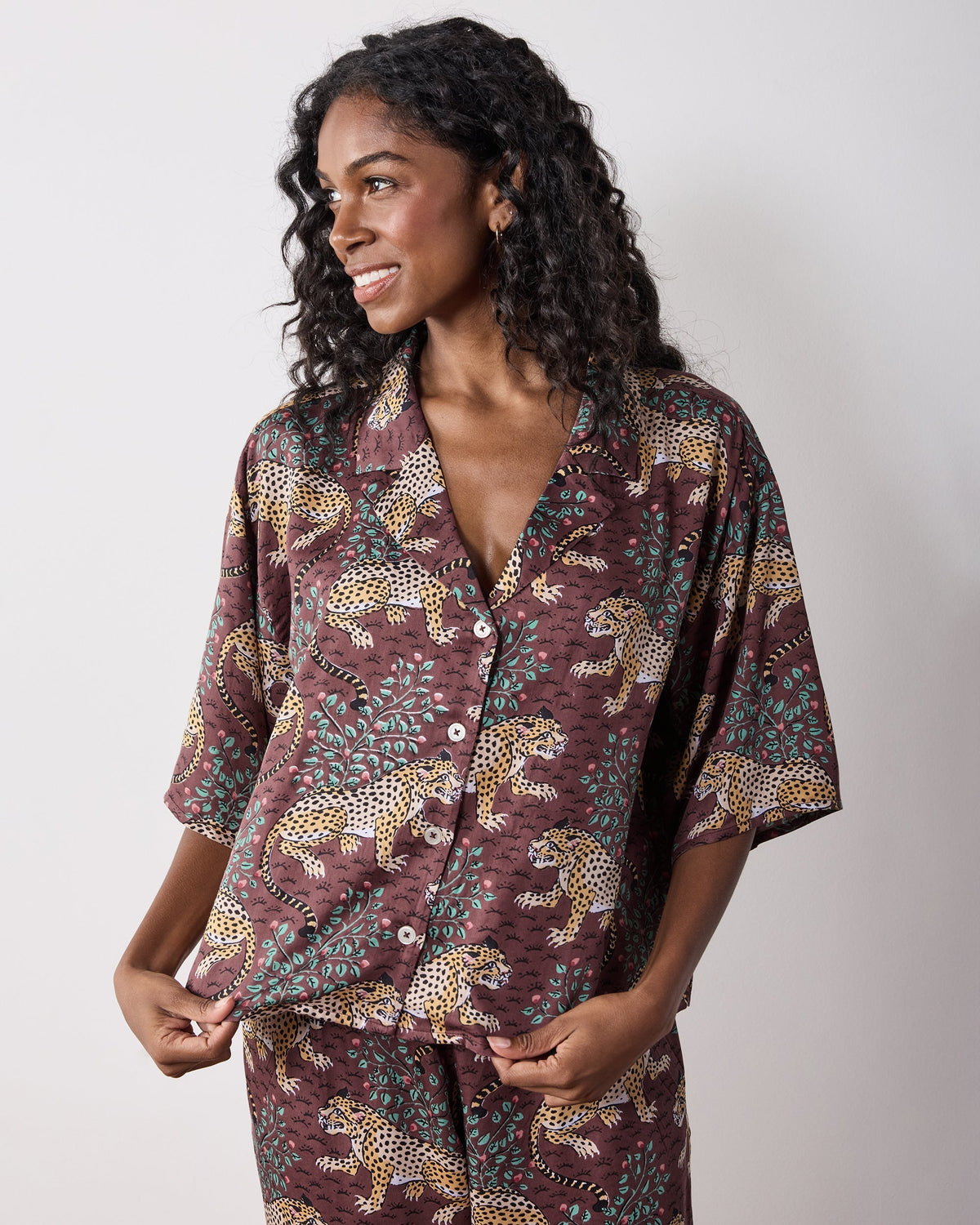 Bagheera 3/4 Sleeve PJ set  - Raisin