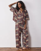 Bagheera 3/4 Sleeve PJ set  - Raisin