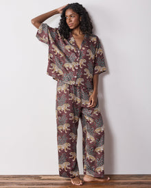 Bagheera 3/4 Sleeve PJ set  - Raisin