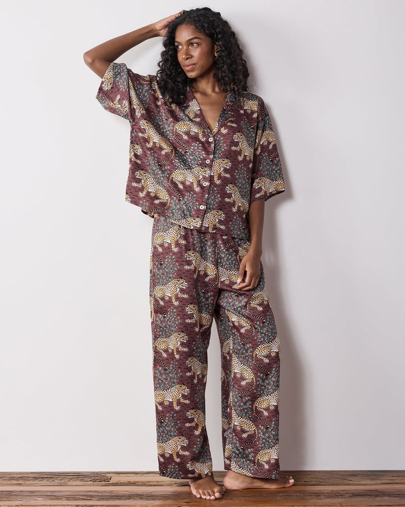 Bagheera 3/4 Sleeve PJ set  - Raisin