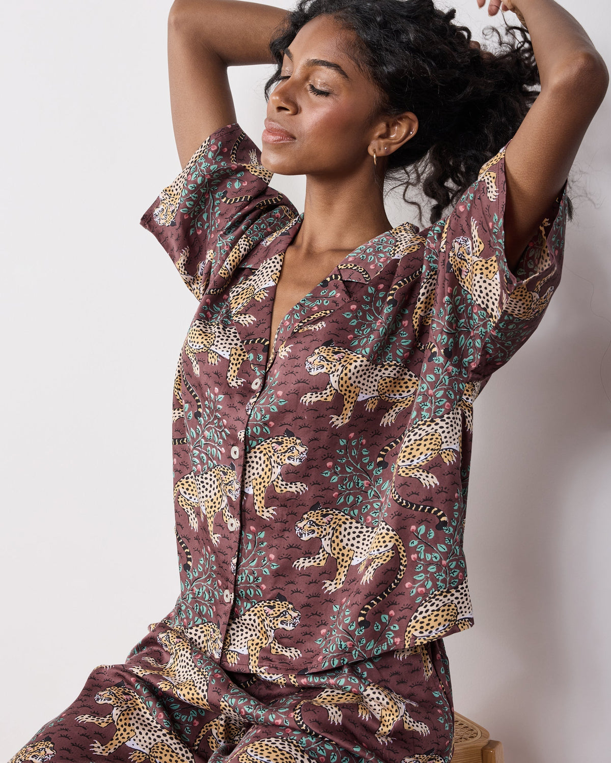 Bagheera 3/4 Sleeve PJ set  - Raisin