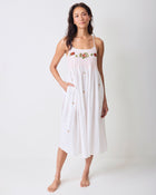 Embroidered Pumpkins Nightie - Natural