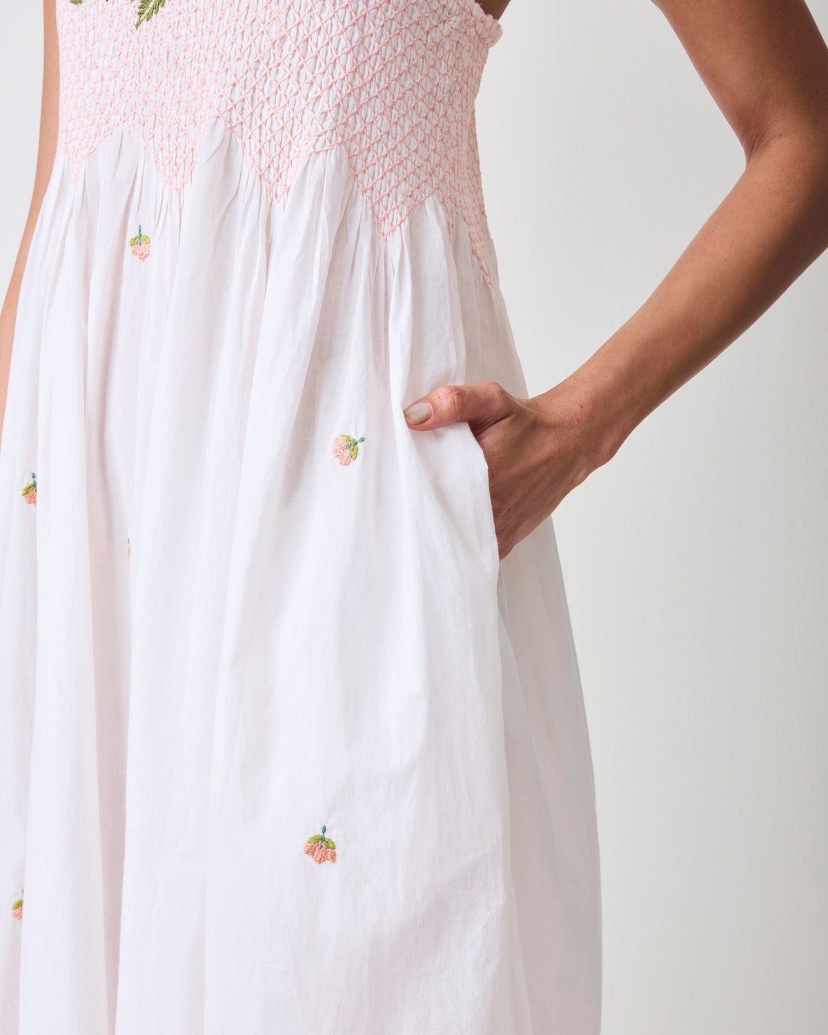 Embroidered Pumpkins Nightie - Natural