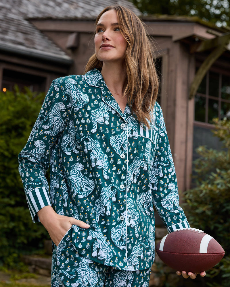Tiger Queen PJ Set - Game Day Green