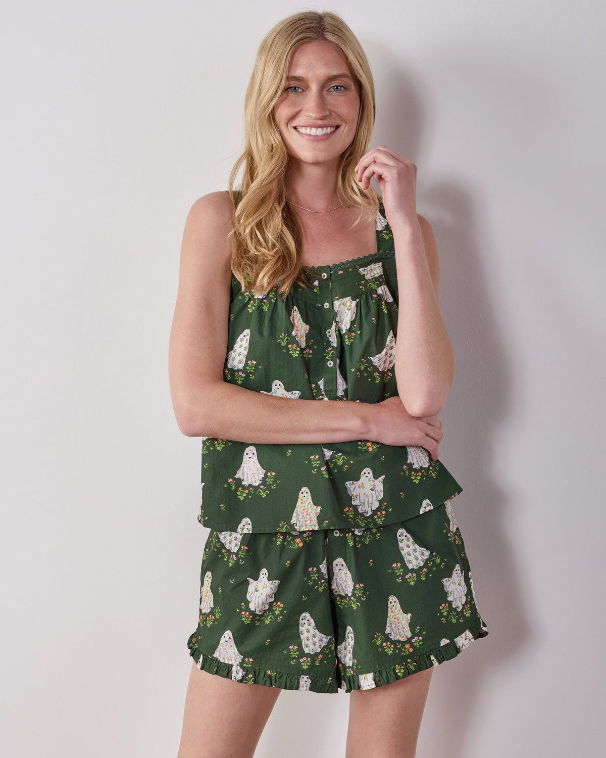 Gardening Ghosts Back to Bed Shorts Set - Overgrown Moss