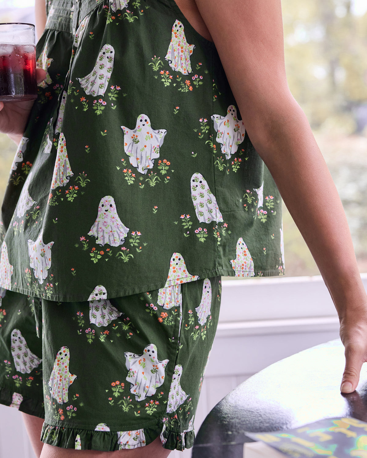 Gardening Ghosts Back to Bed Shorts Set - Overgrown Moss