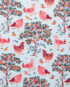 Hen House Shorts Set - Soft Blue