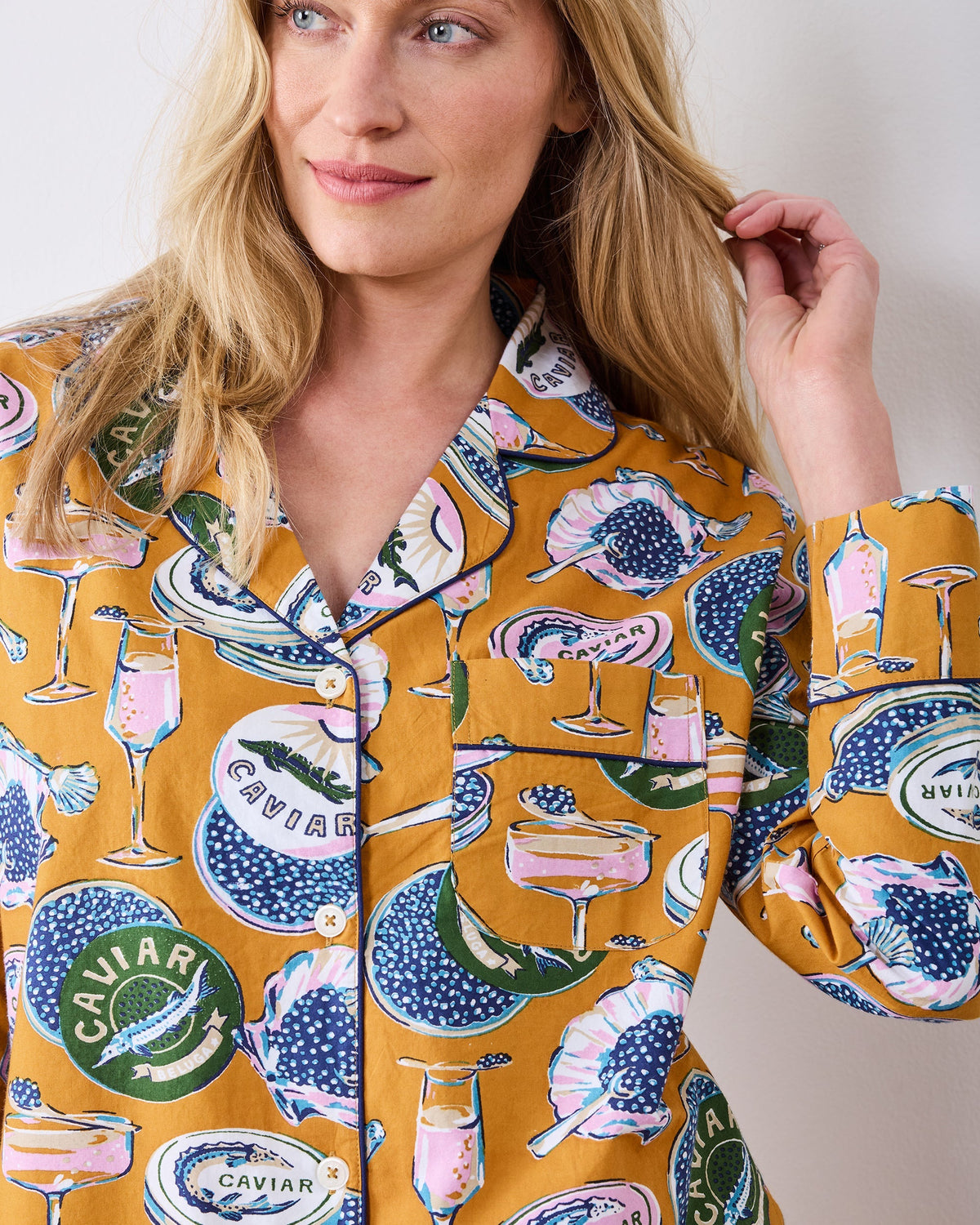 Champagne & Caviar PJ Set - Goldenrod
