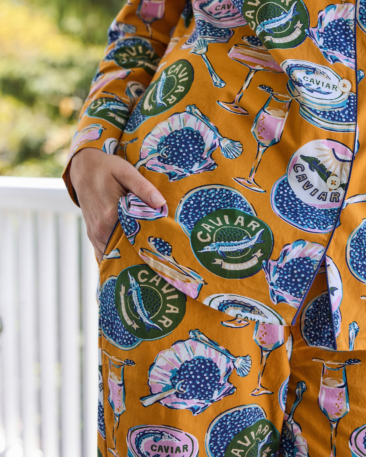 Champagne & Caviar PJ Set - Goldenrod