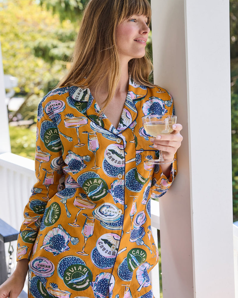 Champagne & Caviar PJ Set - Goldenrod