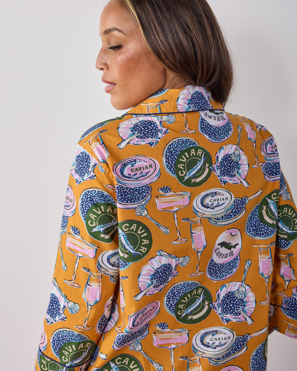 Champagne & Caviar Sleep Shirt - Goldenrod