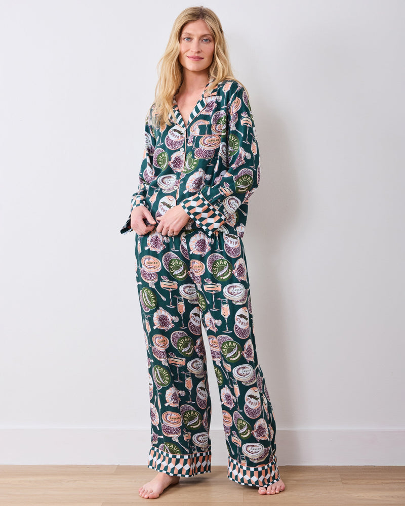 Champagne & Caviar PJ Set  - Peacock Feather