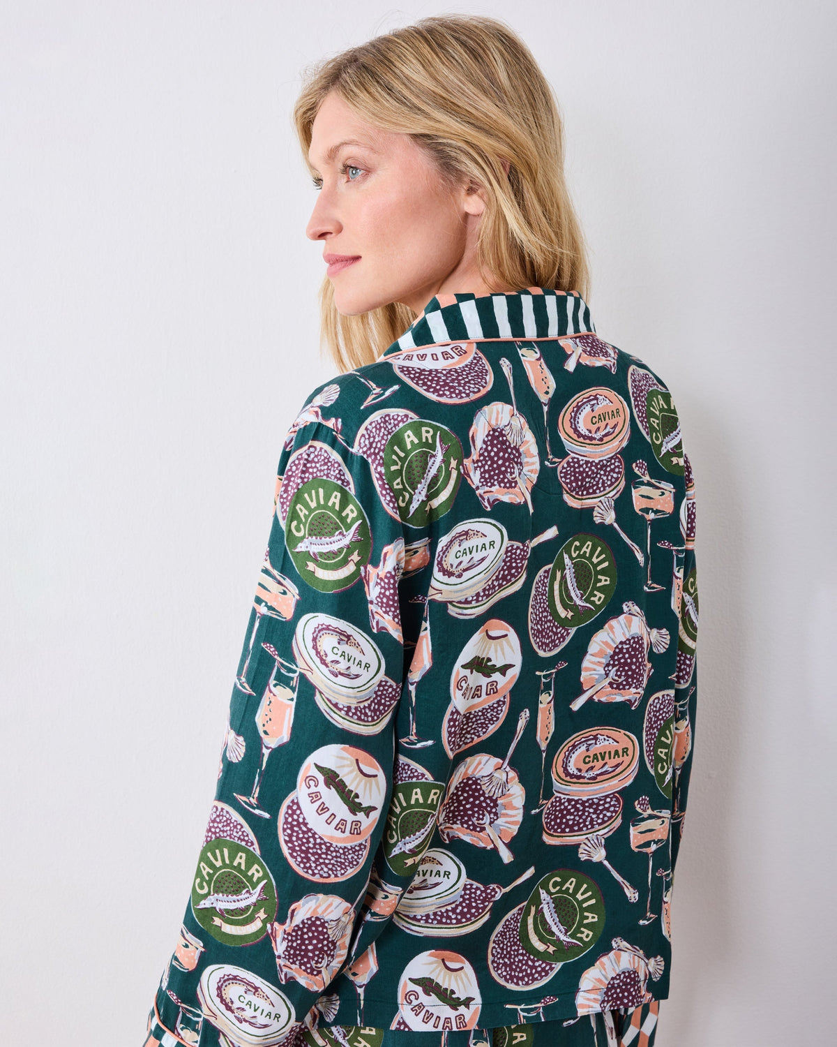 Champagne & Caviar PJ Set  - Peacock Feather