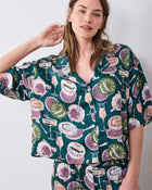 Champagne & Caviar 3/4 Sleeve PJ set - Peacock Feather