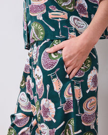 Champagne & Caviar 3/4 Sleeve PJ set - Peacock Feather